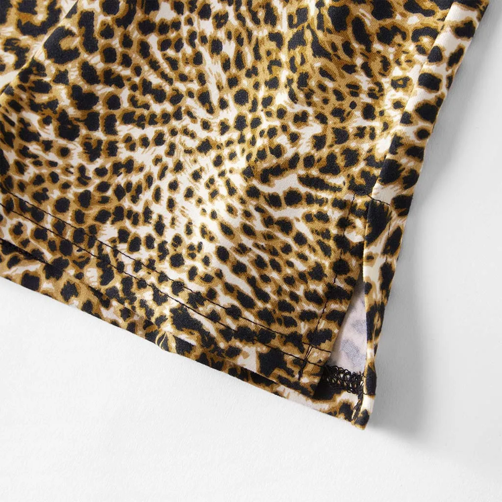 MUQGEW mommy and me clothes Lady's Mommy Short Sleeve Leopard Print Tops Clothes Matching Family ropa mama e hija #y4 | Мать и