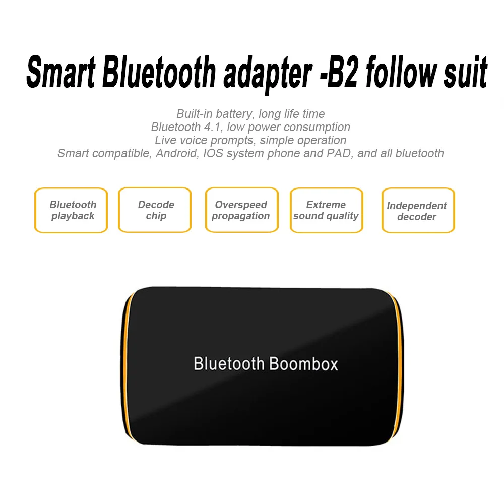 B2 Hifi беспроводной Bluetooth 4 1 ресивер Boombox 3 5 мм AUX стерео A2DP ключ Музыкальный адаптер