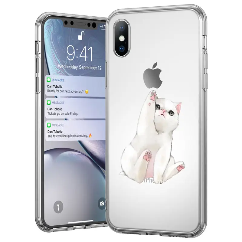 4208 Прозрачный чехол для телефона Ottwn для iPhone 7, 8, 6, 6s Plus, 5, 5S, SE, мягкий ТПУ чехол с милыми мультяшными животными для iPhone X, XR, XS, Max, прозрачный чехол - Цвет: 4208