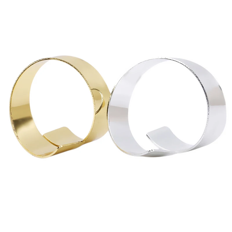 Золотые/Серебристые Металлические западные кольца для салфеток с пряжкой