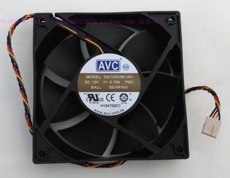 Новый AVC 12025 12 см 4PIN DS12025B12H 0.75a охлаждающий вентилятор