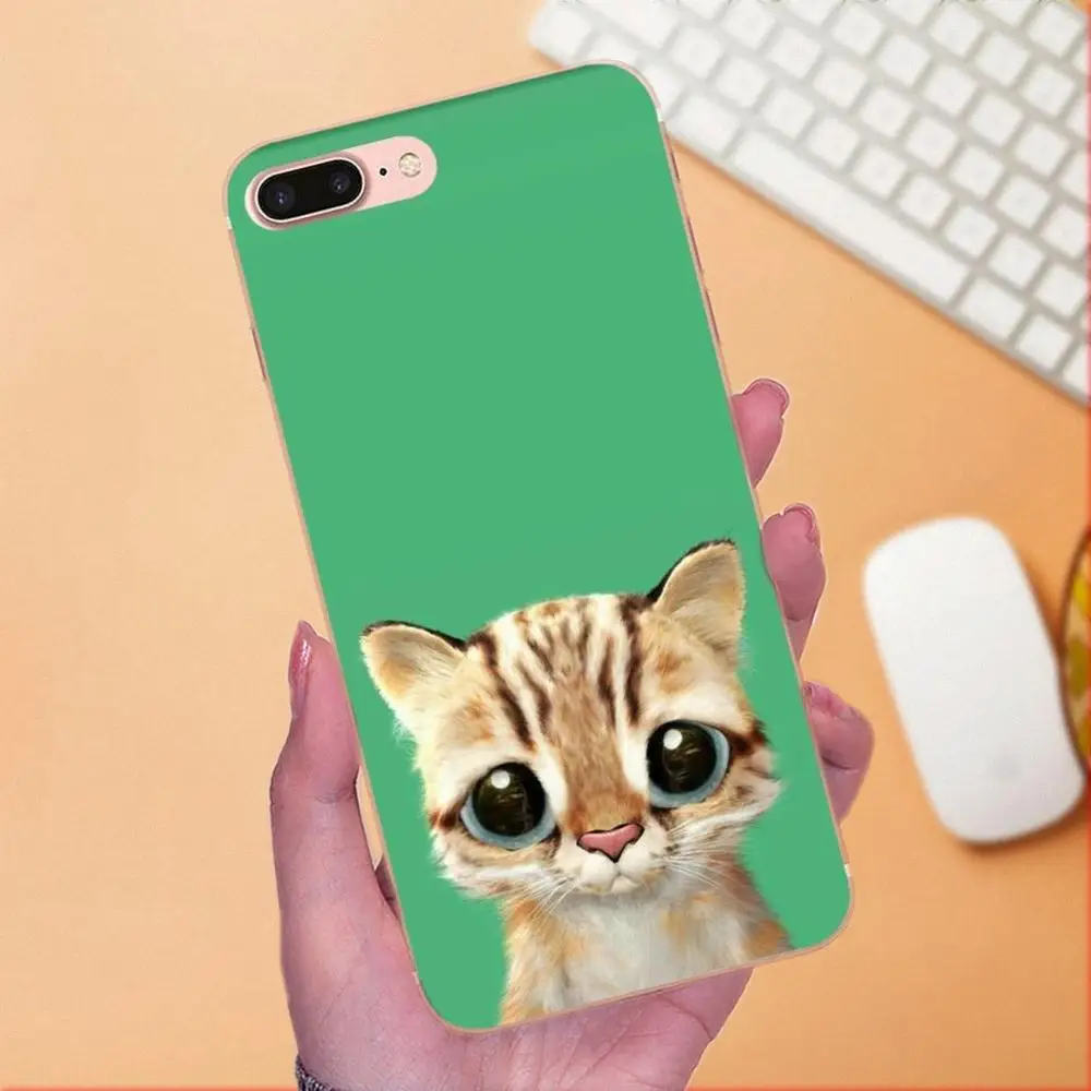 Чехол из ТПУ Kawaii Cute Cat для Huawei Honor 4C 5A 5C 5X 6 6C 6A 6X 7 7X 8 9 V8 V10 Y3II Y5II Y6II G8 P7 Play Lite | Мобильные
