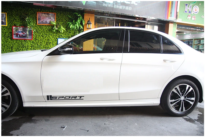 2 шт./лот Спортивная наклейка на дверь автомобиля кузов для Mercedes Benz AMG w117 cla45 w205 c63