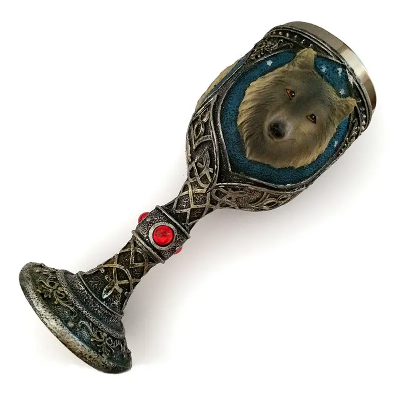 Очаровательный бокал с головой волка чашка из нержавеющей стали креативные