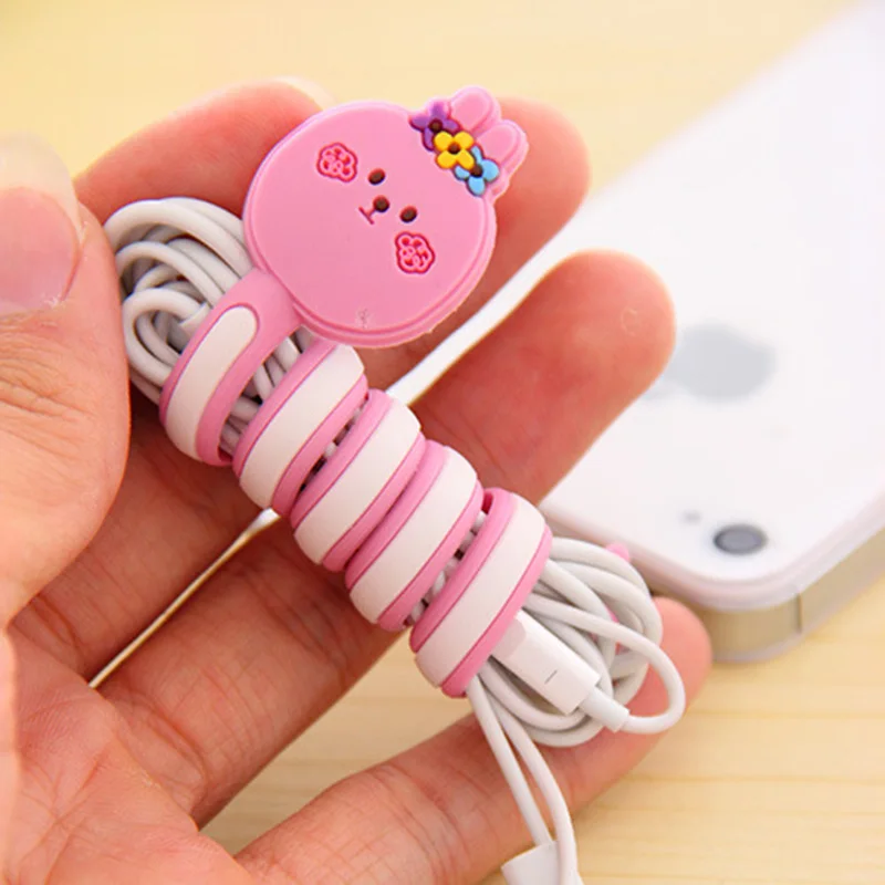 2 шт. милый мобильный телефон с мультяшками USB крепление кабеля провода Органайзер держатель гарнитуры Линии Зажим для намотки кабельные стяжки