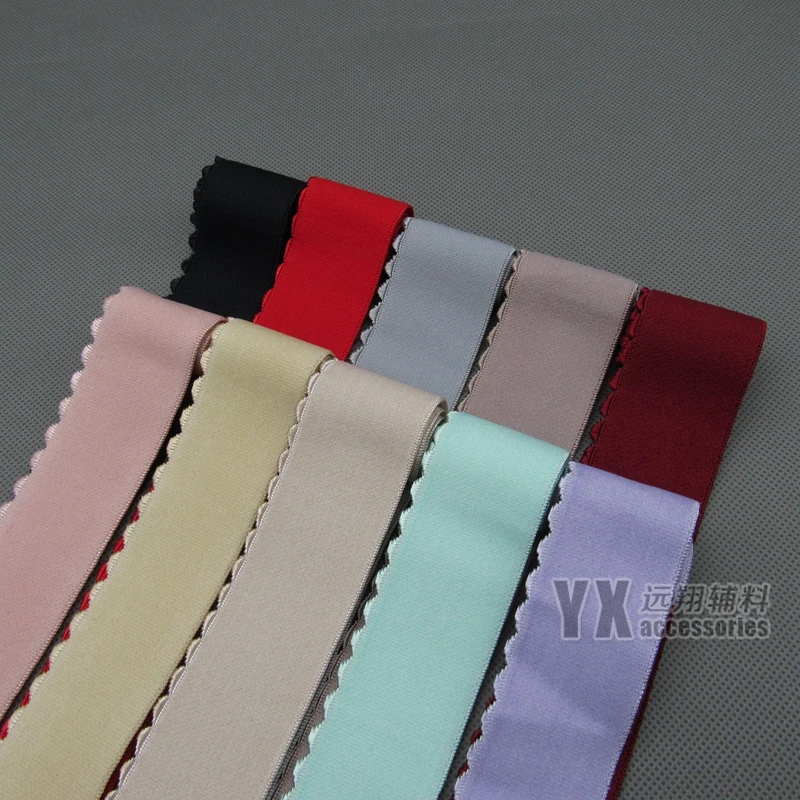 Односторонняя замшевая эластичная тесьма с окантовкой Полумесяца 4 см для