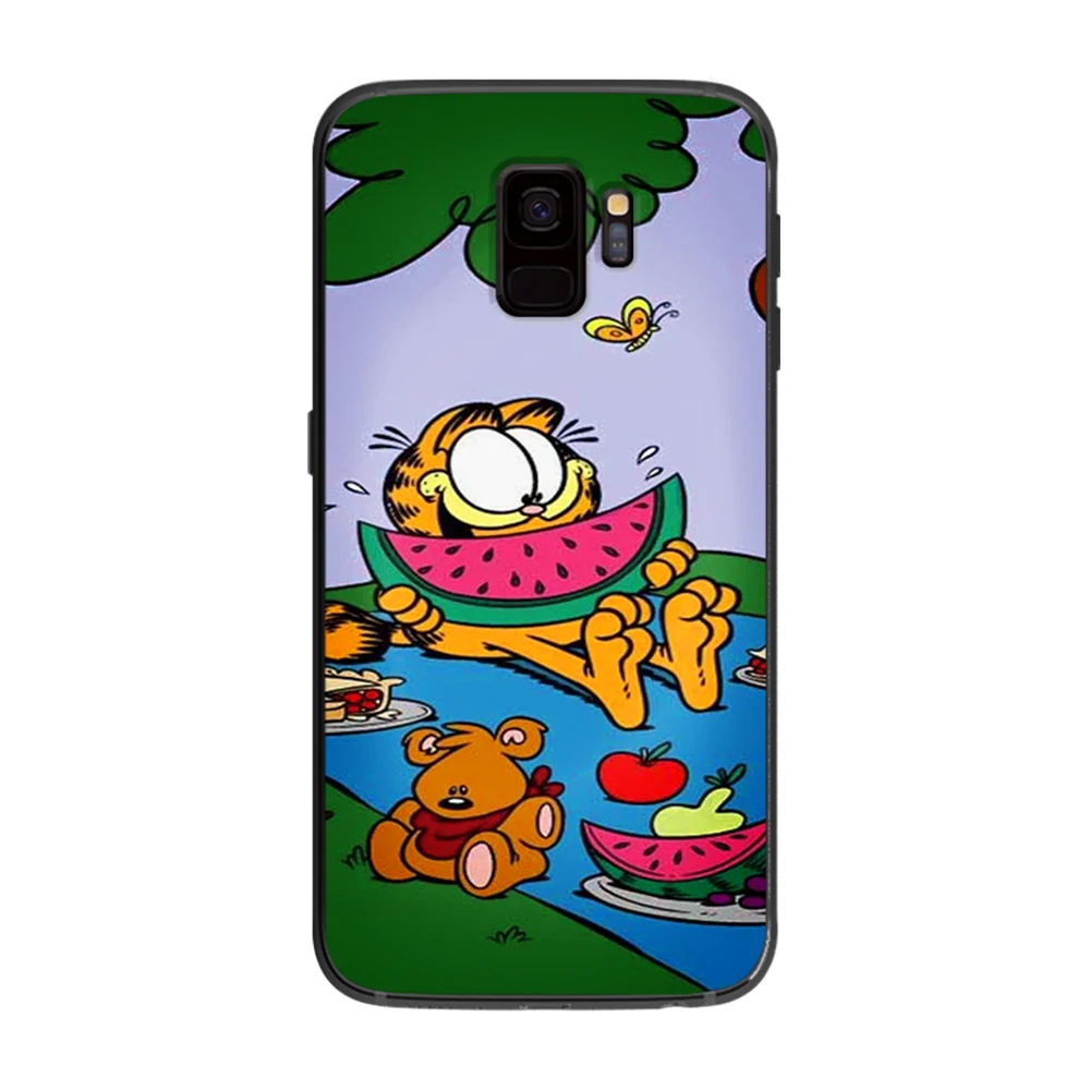 Garfield Настольный мягкий чехол для телефона Samsung Galaxy S6 S7 S8 S9 S10e Plus Note 8 9