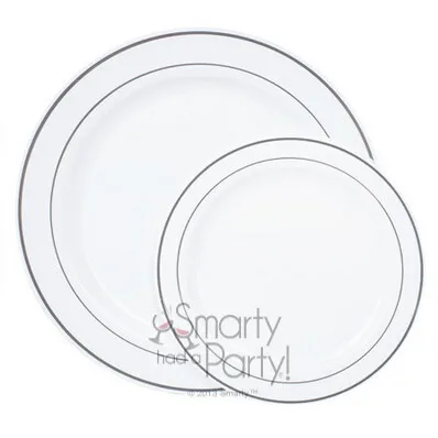 Пластик тяжелый с суповую тарелку производство Китай белая серебряная оправа