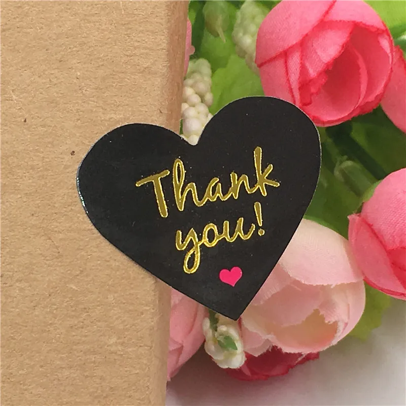 Благодарим вас Серия бумажная наклейка в форме сердца этикетка Красное сердце