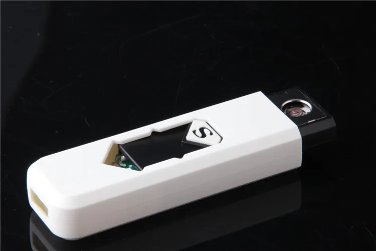 Горячая Распродажа Зажигалка Горячая USB Зажигалка перезаряжаемая Электронная зажигалка Супермен аксессуары для сигарет турбо плазменная зажигалка - Цвет: White