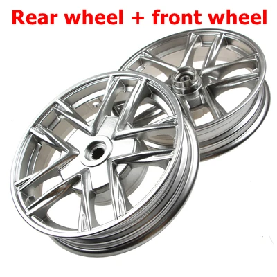 front and Rear wheel Универсальный 10*2,15 алюминиевый сплав Мотоцикл модифицированные задние колеса передние колеса диски для одного дискового тормоза - Цвет: front and Rear wheel