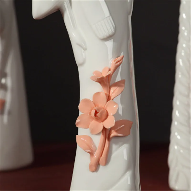 

Chinese Style Abstraction Four Seasons Cheongsam Beauty Ceramics Statue Fashion Living Room Desktop Decoration Figurines X2089