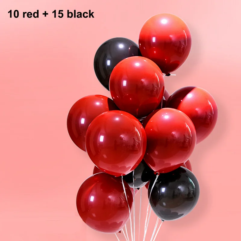 5-red 5-black Перламутровый Рубиновый Красный шар свадебное украшение Новые блестящие металлические латексные шары Хромированные Металлические цвета воздушный шарик вечерние украшения - Цвет: 5-red 5-black