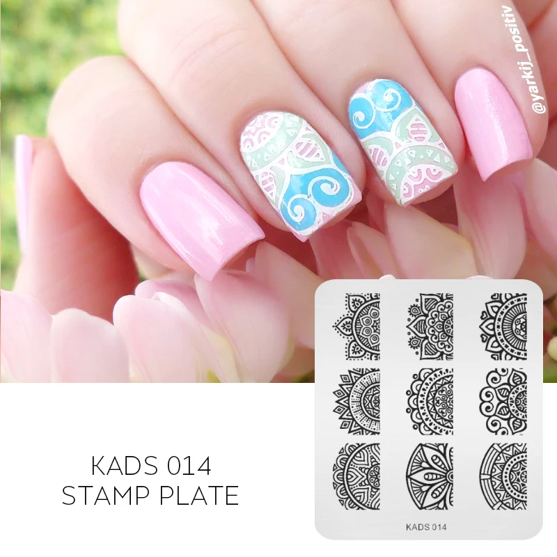 KADS Новый 2017 Полный Красоты Кружева Цветов Nail Art Печати Штамповка Плиты PolishTemplate