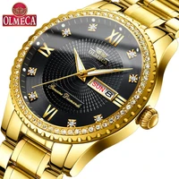 olmeca fashion luxury casual mens wrist watch relogio masculino stainless steel watches clock quartz watches business dress