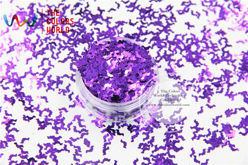 Фиолетовый цвет форма летучей мыши Размер: 5 мм блестки пайетки для дизайна