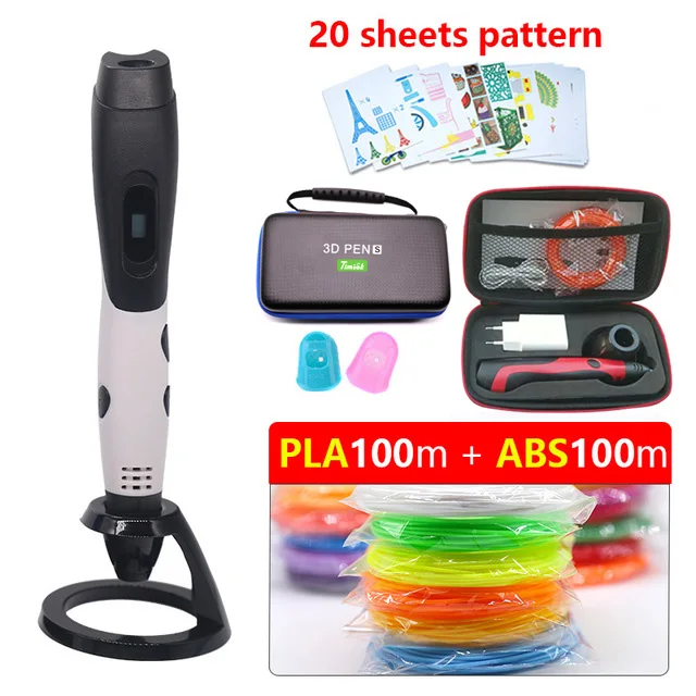 2. Pen 200M Pattern V6 3d pen3d принтер Ручка версия с 200 м abs/pla 1,75 мм Защитная филамет с сумкой для хранения Рождественский подарок Быстрая отправка - Цвет: 2. Pen 200M Pattern