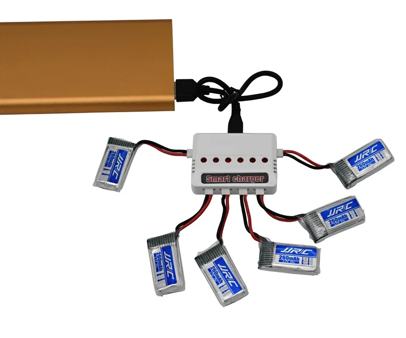 JJRC H8 мини аккумулятор 3,7 в 260 мАч Lipo аккумулятор и(6в1) зарядное устройство для H8 JJRC H8 RC Квадрокоптер Дрон часть H8Mini