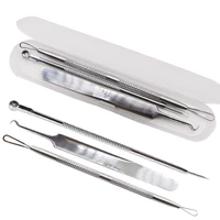 3pcspack blackhead remover tool acne remover black spot clean pimple removal face care beauty needles tweezers clips