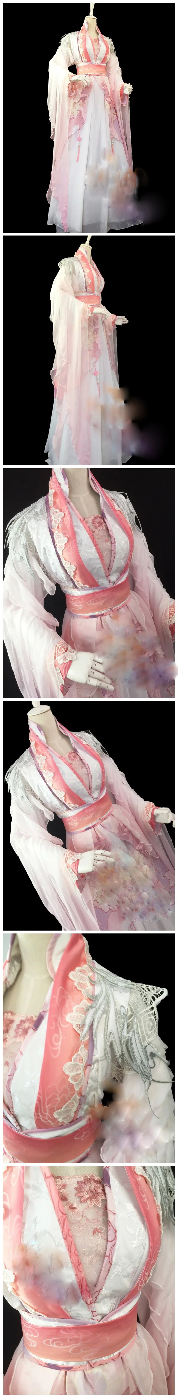 3 Designs Pink Blue Purple Fairy Costume Hanfu Sword Lady Sweet Cosplay Hanfu for TV Play The Semi Gods and Semi Devils