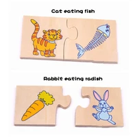 kids 12 pairs animals and food matching toy baby montessori educational wooden toys for children montessori materials toddlers