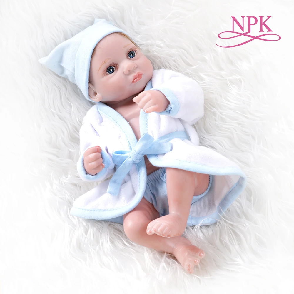 NPK 26 см мини размер Веселая Кукла реборн малыш мальчик Премиум детская