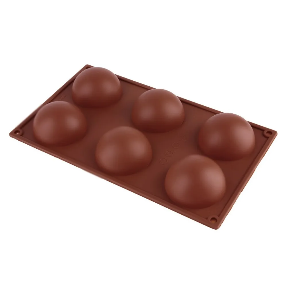 6 Cavity Silicone Cake Mold 2.5 Dia Half Ball Sphere Dessert Muffin Pastry Jello Pan Bakeware | Дом и сад