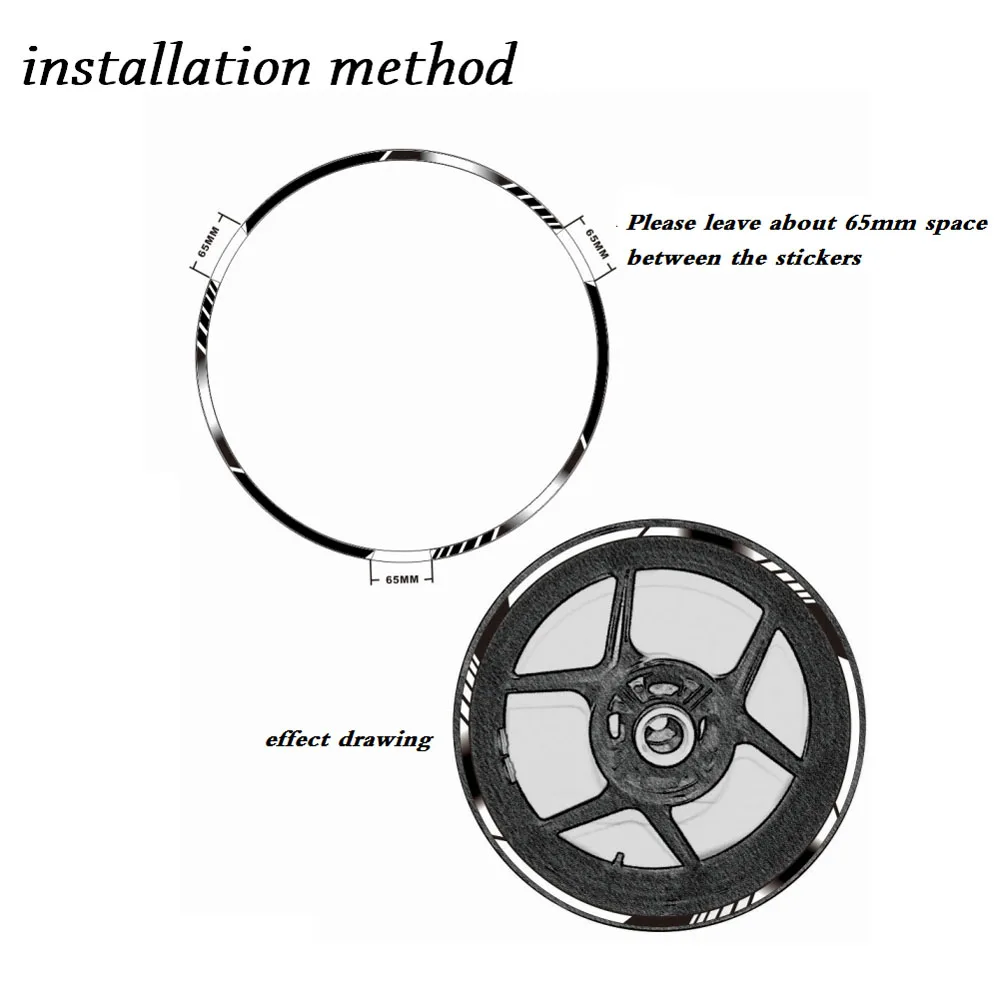 

Motorcycle Wheel Rim Decals Wheel Reflective Stickers Stripes For Kawasaki ZZR1100