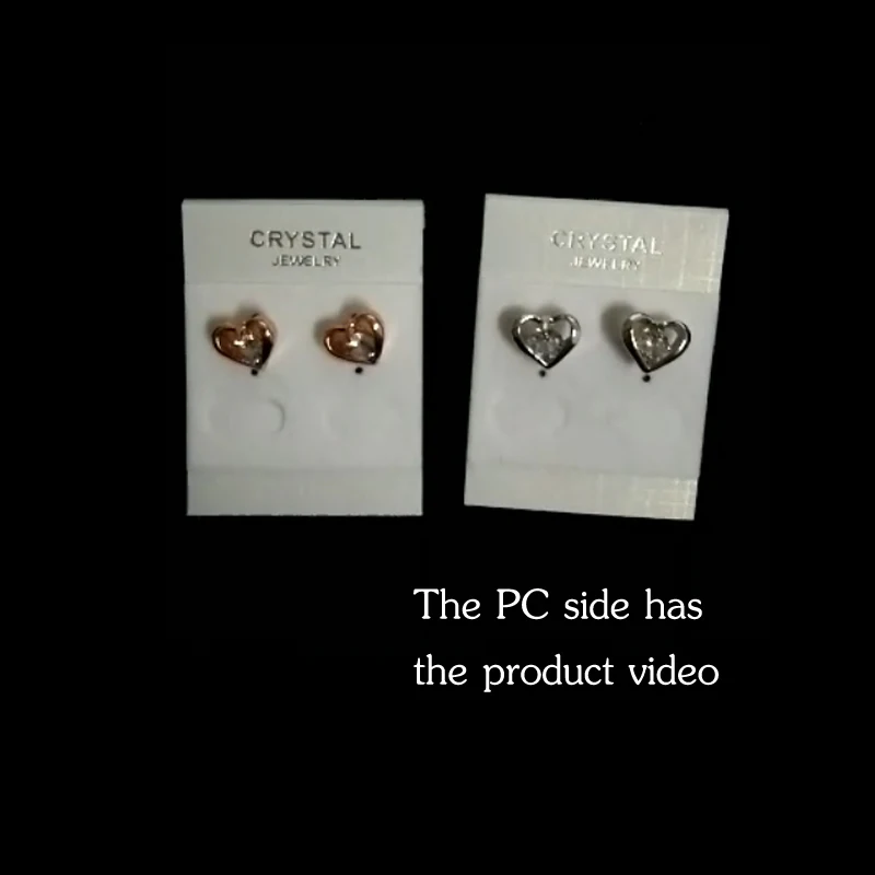 Febli Romantic Flower Heart Crystal Stud Earrings Alloy Silver Color Design Zircon Fashion Jewelry For Women | Украшения и