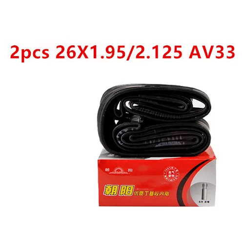 2pcs26X1.952.125AV33 2 шт., велосипедные внутренние Трубчатые шины, дорожный MTB Маутейн, внутренние шины для велосипеда, бутиловая резиновая трубка 16/20/22/24/26/28x1,5/1,75/1,95/13/8/2,125 - Цвет: 2pcs26X1.952.125AV33