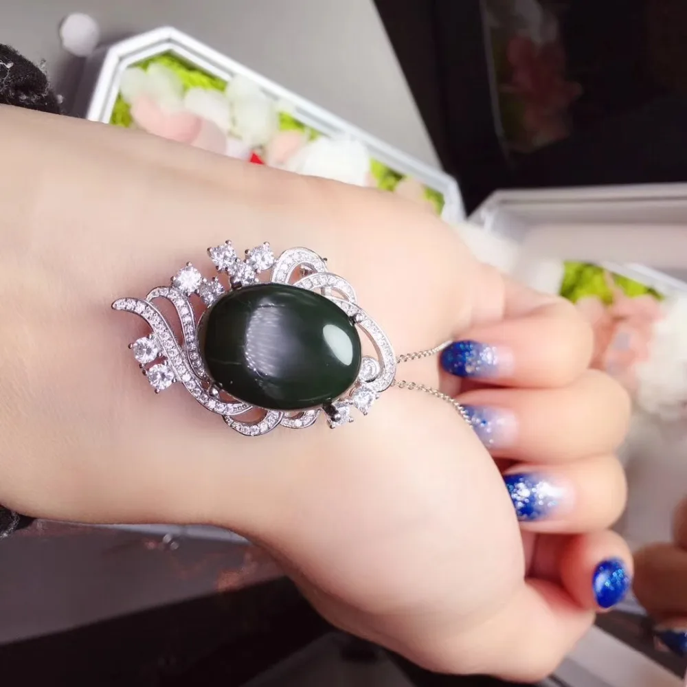 Jasper брошь Бесплатная Доставка из натурального яшма 925 пробы серебряная 4*4 мм 7 шт.