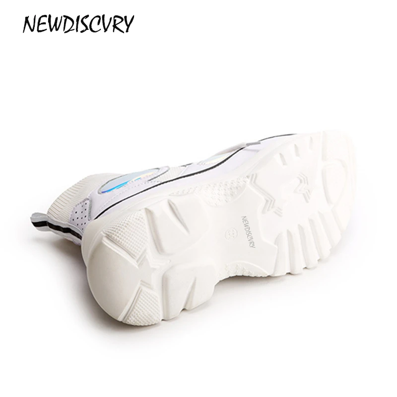 Женские кроссовки NEWDISCVRY весенние вязаные на платформе с высоким берцем обувь