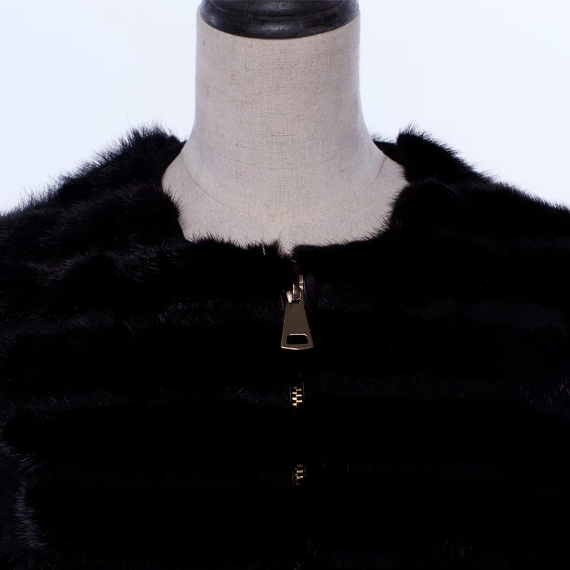 Лидер продаж 2020 года модели на осень и зиму Норковое Пальто женское черное пальто