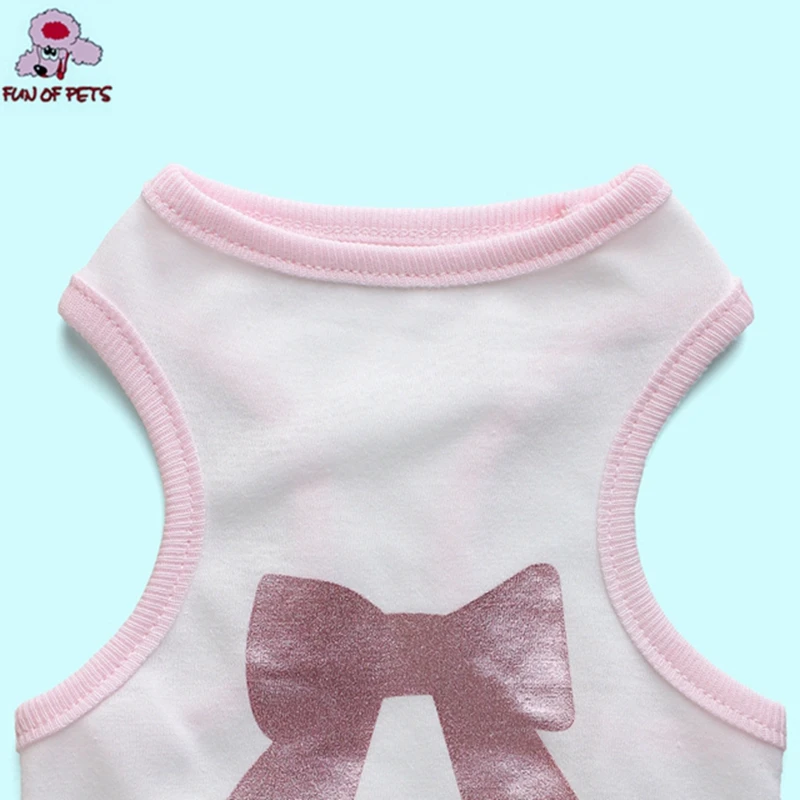 Новинка 2017 милая хлопковая одежда для собак с большим бантом жилет домашних