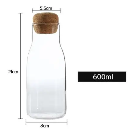 600ml Творческий кухонный чай хранения бутылки стеклянные конфеты баночки с пробкой крышкой специи сахар контейнер для кофе получить Органайзер банок - Цвет: 600ml