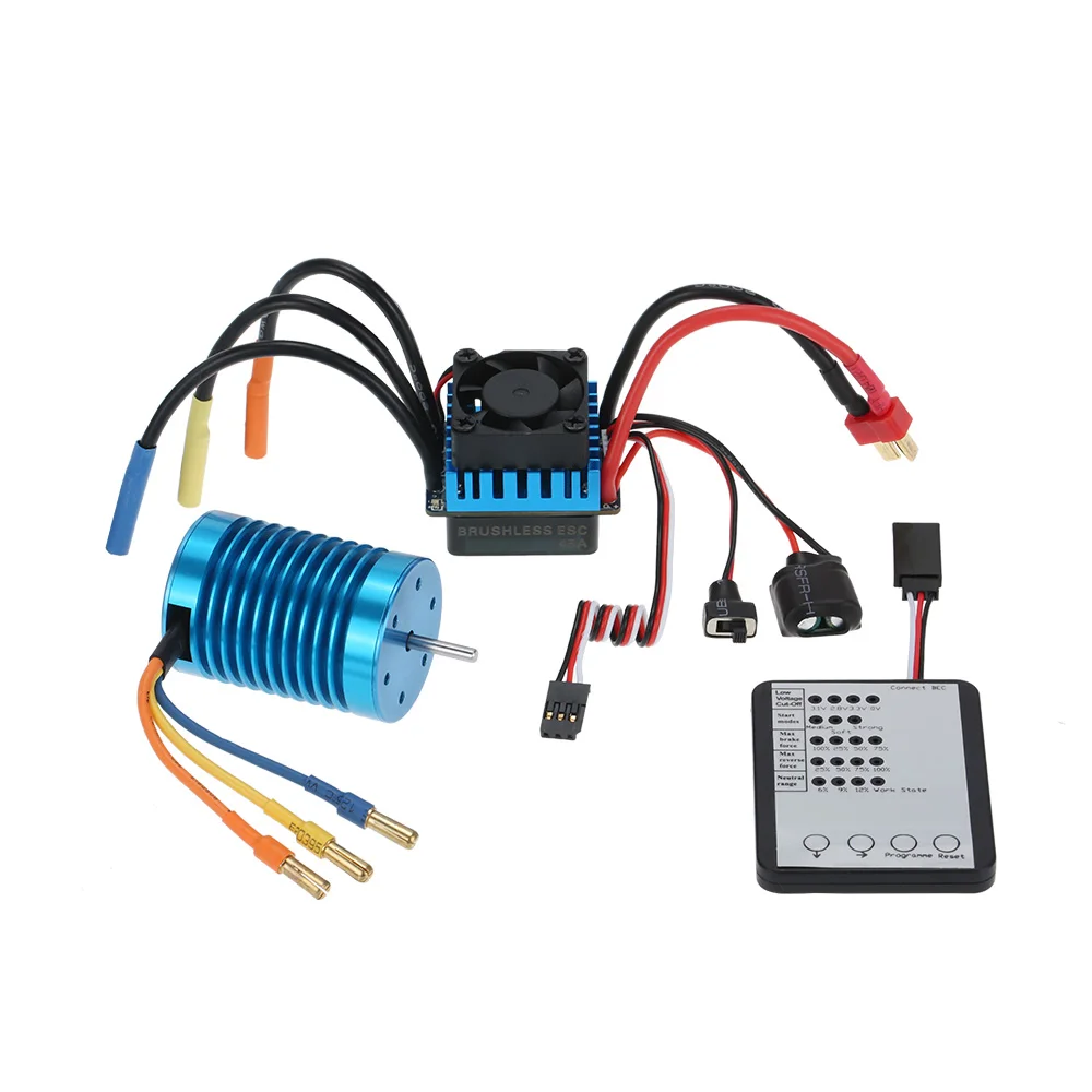 Превзойти хобби 3650 3300kv бесщеточный Двигатель и 45a ESC индикатор программирования