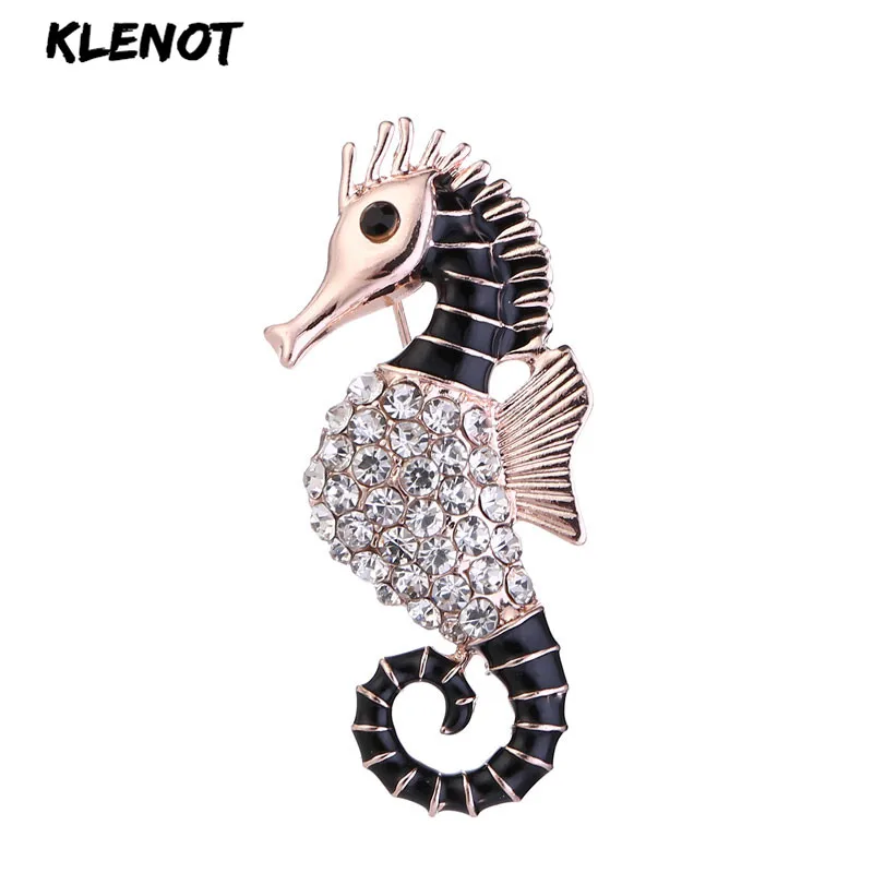 Черная эмалированная кристаллическая морская лошадь животное морской конек