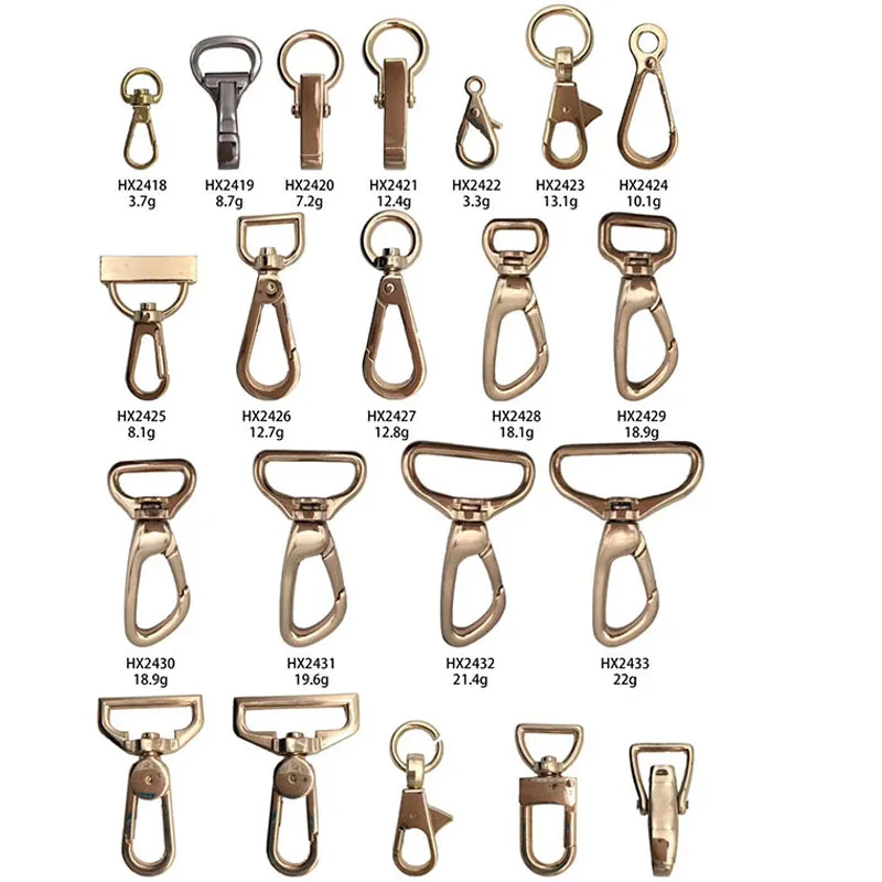 Golden carabiner closure Swivel Snap Hooks Push Gate Clip CIRCLE TRIGGER Lobster Claws | Багаж и сумки
