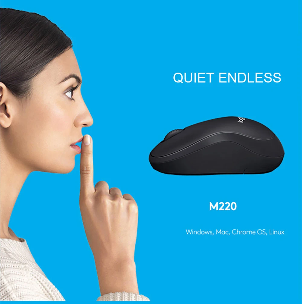 Отремонтированная от производителя: Беспроводная мышь logitech M220 Бесшумная мышь с 2,4 ГГц Высококачественная оптическая эргономичная игровая мышь для ПК