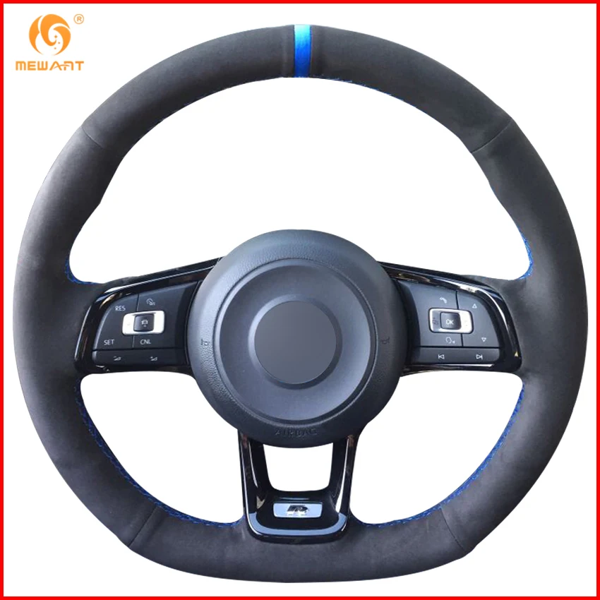 MEWANT для Volkswagen Golf 7 GTI R MK7 VW Polo Scirocco 2015 2016 черные замшевые аксессуары|car steering wheel