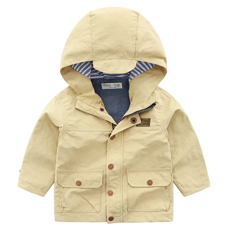 Брендовая детская одежда для мальчиков детские однотонные куртка с капюшоном