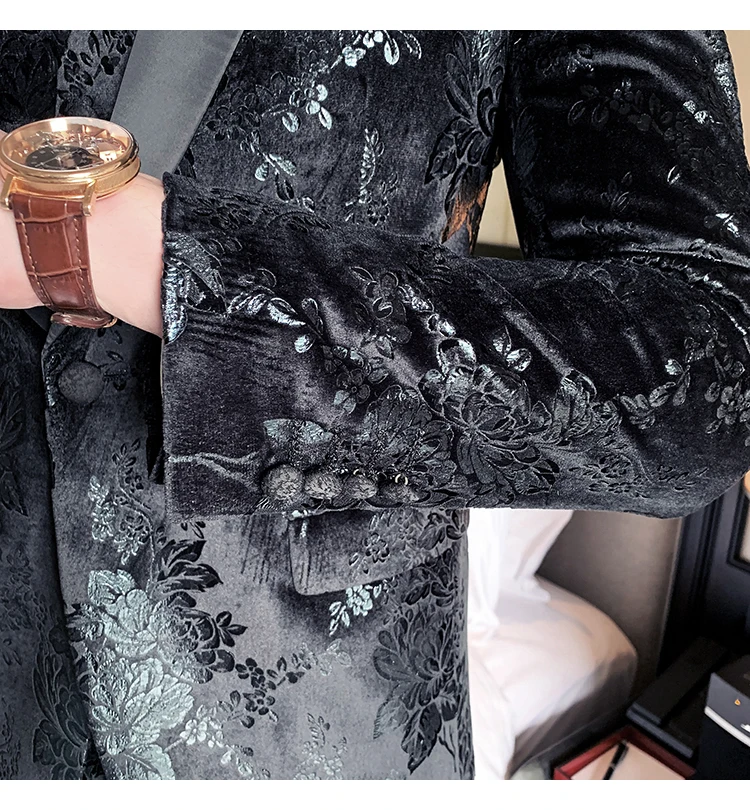 Цветочный костюм для собаки Homme Mariage барочные костюмы для мужчин 3XL осень Vestito Da Sposo костюм из 3 предметов мужские свадебные костюмы