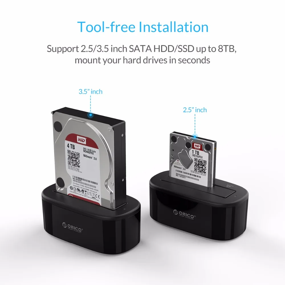 ORICO док-станция для жесткого диска 5 Гбит/с супер скорость USB 3 0 на SATA 2 ''/3 5&quot