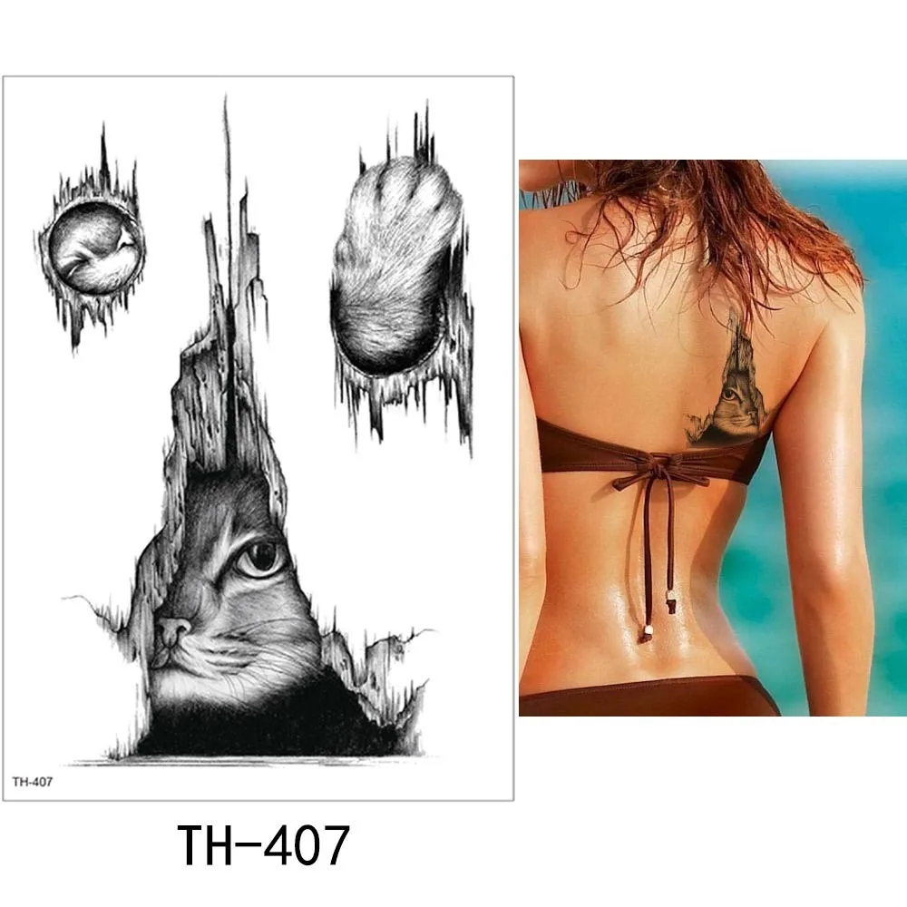TH-407 Glaryyears 1 лист, временная татуировка, наклейка, модная Татуировка, Лев, флеш-тату, водонепроницаемый, маленькое боди-арт, для мужчин и женщин, TH Link 10 - Цвет: TH-407