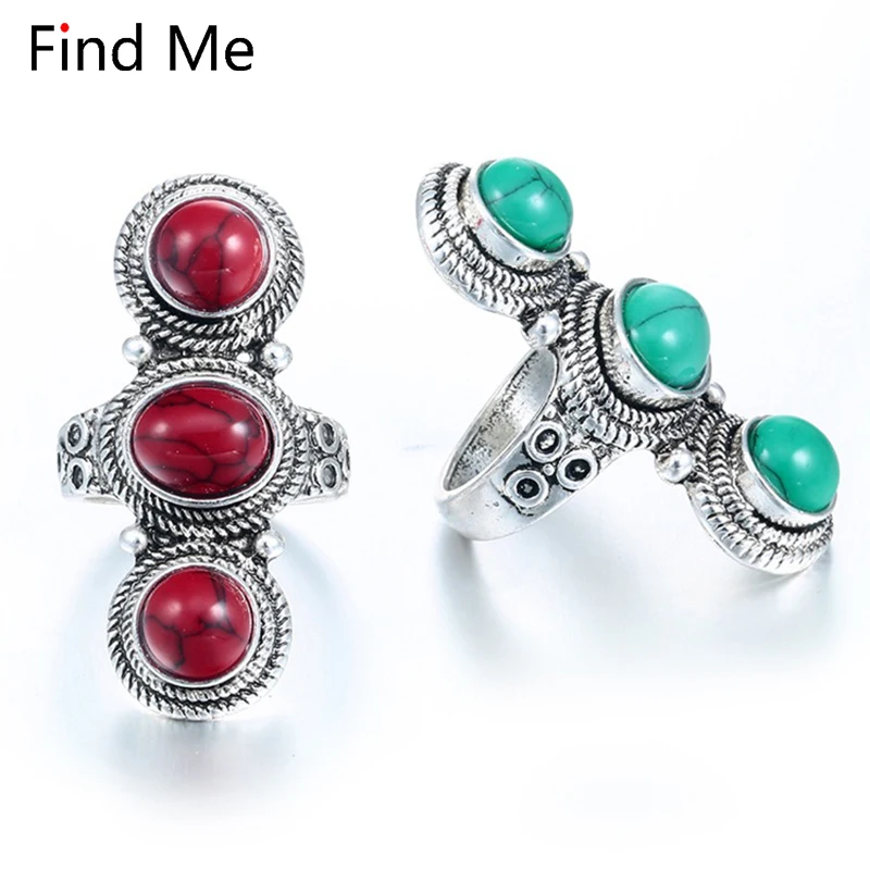 Винтажное длинное кольцо Find Me 2019 красное с закругленной кромкой из сплава