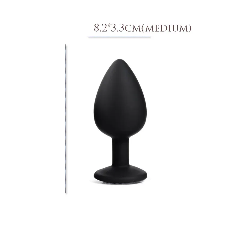 Силиконовая Анальная пробка размер S/M/L с украшением в виде камня анальная