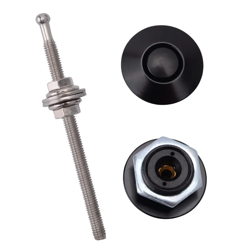NS Modify 32mm Universal Long Rod 100mm JDM Style Push Button Billet Hood Lock Clip Kit Black/Silver/Red/Blue | Автомобили и