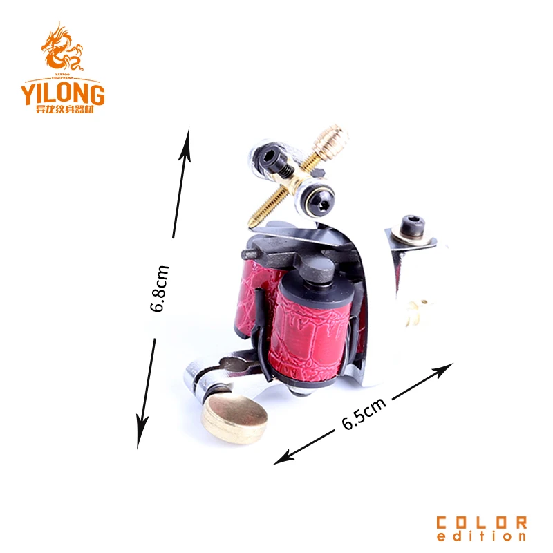 YILONG Hot Sale Iron Tattoo Guns T-Dial Machine 10 Wrap Coils Tatoo Machines Liner For Supplies Free Shipping | Красота и здоровье