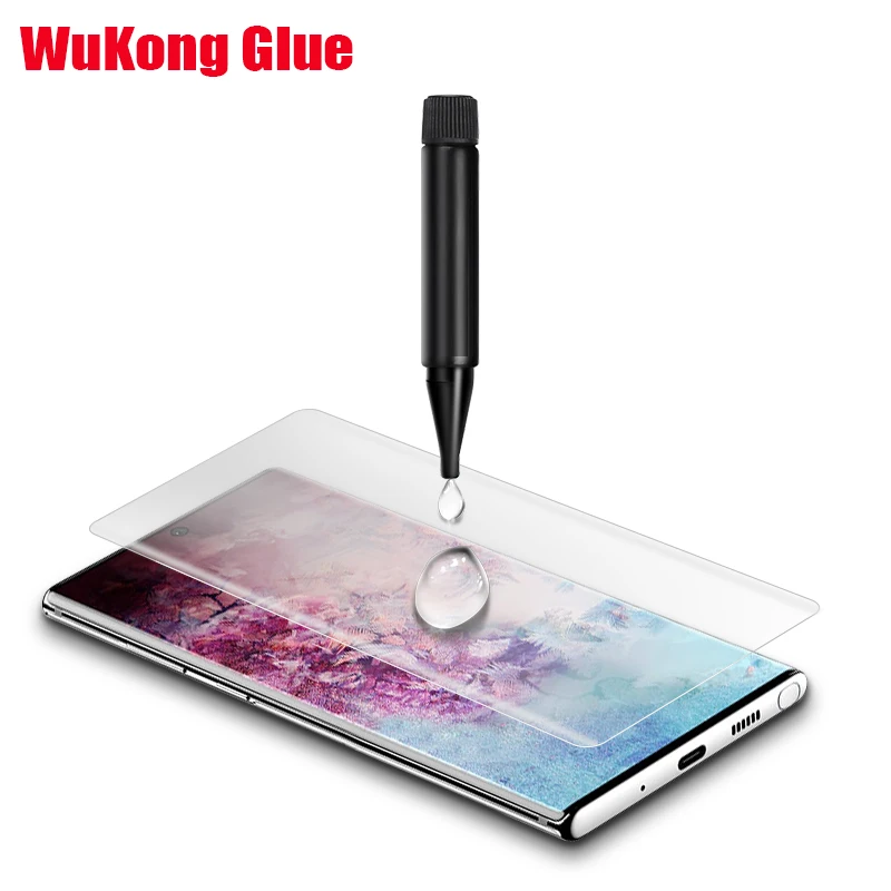uv liquid full glue tempered glass for samsung note 10 plus screen protector for galaxy s10 plus s9 note 9 film with uv light free global shipping