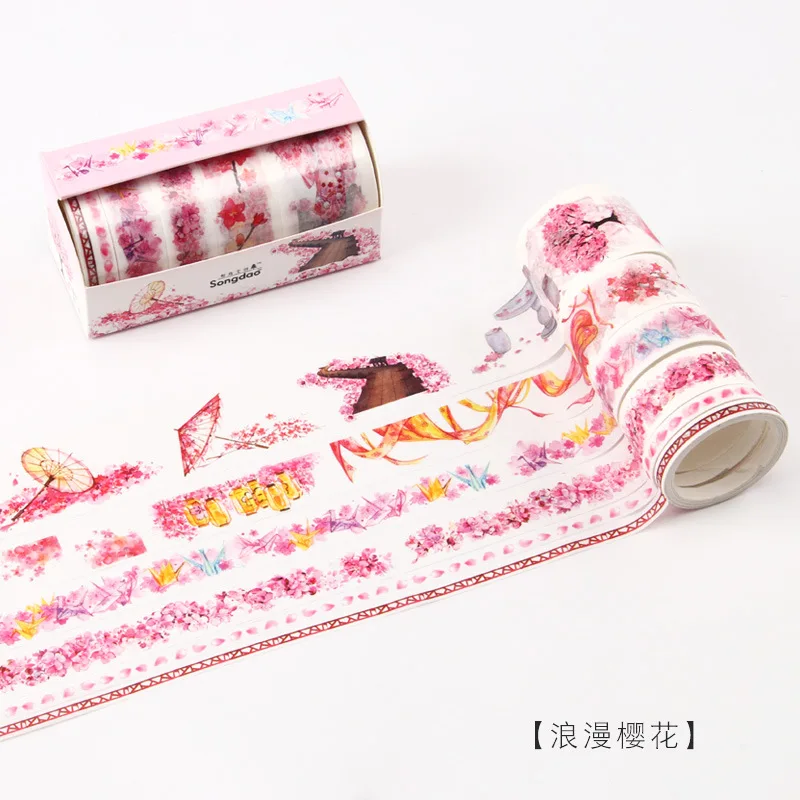 ST00065-1 Zephyr Cherry Blossoms серия Васи бумажная лента Набор красивая АНТИЧНОСТЬ украшение для альбома наклейки - Цвет: ST00065-1